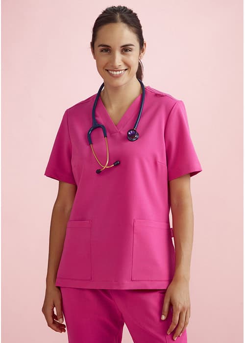 nbcf pink scrub top ladies